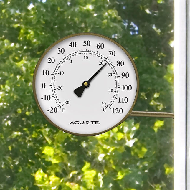 AcuRite 00334 4-Inch Brass Swivel Thermometer