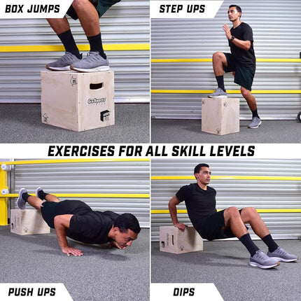 GoSports Fitness Launch Box - 3-in-1 Plyo Jump Box for Exercises of All Skill Levels