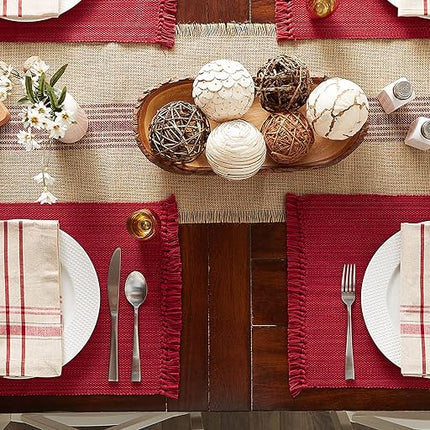 DII Tabletop Collection, Cotton, Tango Red, Placemat Set, 13x19
