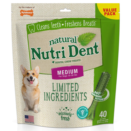 Nylabone Nutri Dent Dog Dental Treats - Natural Do