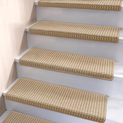 Brakki Bullnose Carpet Stair Treads, Non Slip Stair Treads for Wooden Steps Indoor, Stair Runner, Soft Stair Rugs for Pets, Edging Stair Protectors, Washable, 29.5"x9.5"x1.5" 2pcs, Grey