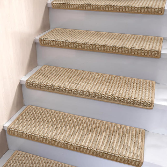 Brakki Bullnose Carpet Stair Treads, Non Slip Stair Treads for Wooden Steps Indoor, Stair Runner, Soft Stair Rugs for Pets, Edging Stair Protectors, Washable, 29.5"x9.5"x1.5" 2pcs, Grey