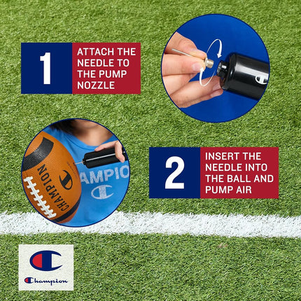 Champion Blitz Football (Official, Tango Red/White), All-Weather Football, Enhanced Grip, Durable Rubber Cover and Molded Laces, for Outdoor Sports & Training, Includes 6" Ball Pump