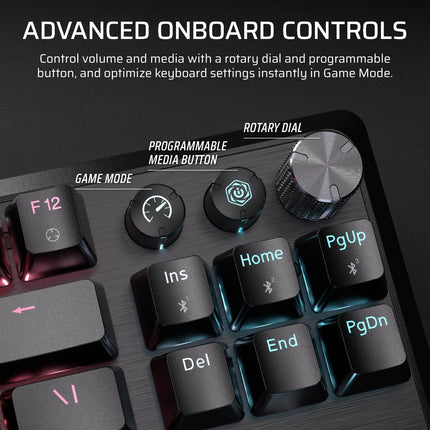 Clavier gaming mécanique sans fil TKL RGB Corsair K70 CORE – Switches linéaires MLX Red v2 pré-lubrifiés – Réduction du bruit – Touches ABS à double injection – QWERTY NA – Noir