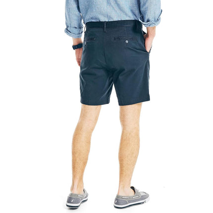 Nautica Men's Classic Fit Flat Front Stretch Solid Chino 8.5" Deck Shorts Casual, True Navy, 42