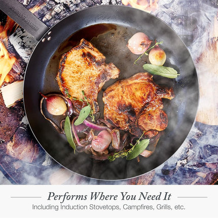 Merten & Storck Pre-Seasoned Carbon Steel Induction 8" Frying Pan Skillet, Oven Safe, Black