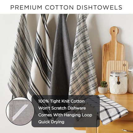 DII Buffalo Check Kitchen Collection, Classic Farmhouse Dishtowel Set, 20x30, Red & White, 3 Piece
