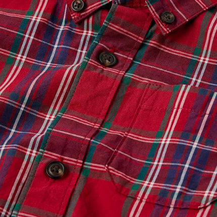 Gymboree,and Toddler Long Sleeve Plaid Button Up Shirts, Salsa, 3T