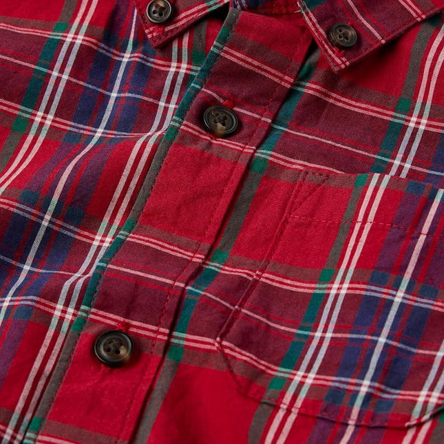 Gymboree,and Toddler Long Sleeve Plaid Button Up Shirts, Salsa, 3T