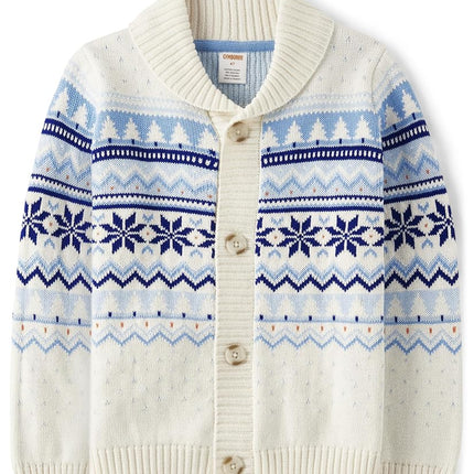 Gymboree Baby Girls' and Toddler Long Sleeve Cardigan Sweaters, Snow Fairisle, 12-18 Months