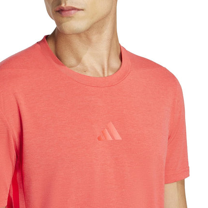 adidas Mens Designed for Training 3-Stripes T-Shirt, Pure Ruby, M Tall