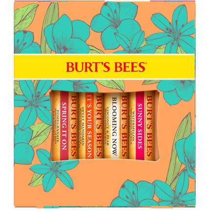 Burt's Bees Lip Balm Gift Set, Pomegranate, Coconut & Pear, Watermelon, Sweet Mandarin, Just Picked, 4x4.25g