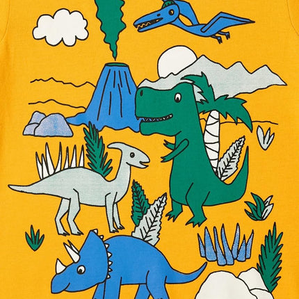 The Children's Place Baby Boys' and Toddler Dino Long Sleeve Graphic T-Shirts,multipacks, Dino Truck/Dino Scene 2-Pack, 3T