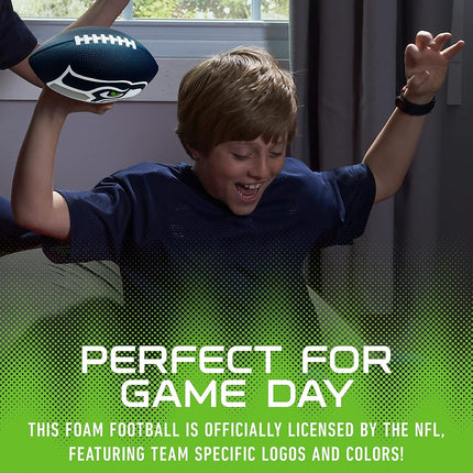 Franklin Sports NFL Football Seattle Seahawks - Ballon de football en mousse pour enfants - Ballon de football souple - Mini taille jour de match - Logos 3D de 8,5 pouces !
