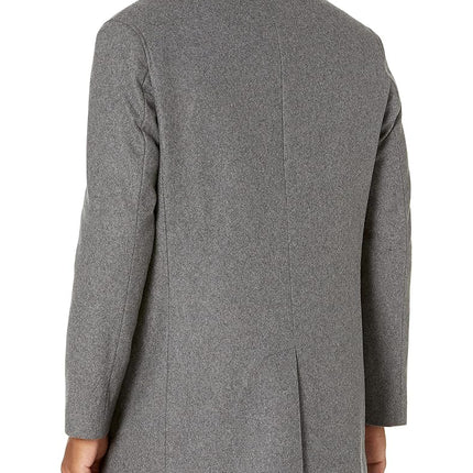 Cole Haan Men's Melton Wool Topper Coat, Lt Grey, X-Large