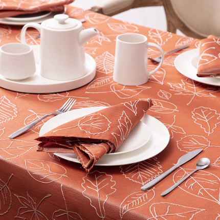 Laura Ashley Raised Embroidered Tablecloth, 60" x 144", Maple Spice