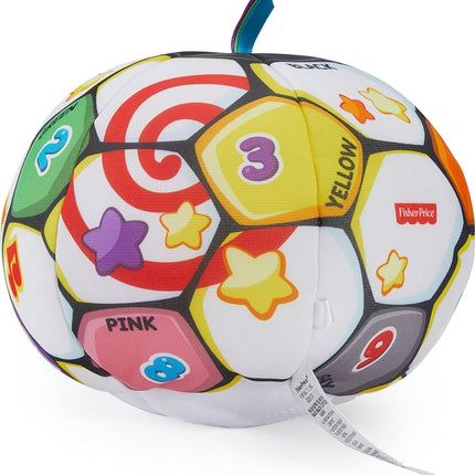 Fisher-Price Laugh & Learn Singin' Soccer Ball, Soft Toy Ball with Music and Learning Phrases for Infants and Toddlers Ages 6-36 Months