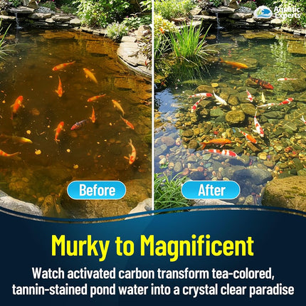 Aquarium Carbon Pad – Cut‑to‑Fit Carbon Infused Filter Pad Media for Crystal Clear Fish Tanks and Ponds, 3/8"–1/2" Thick (18 Inch Width, 72 Inch Long)