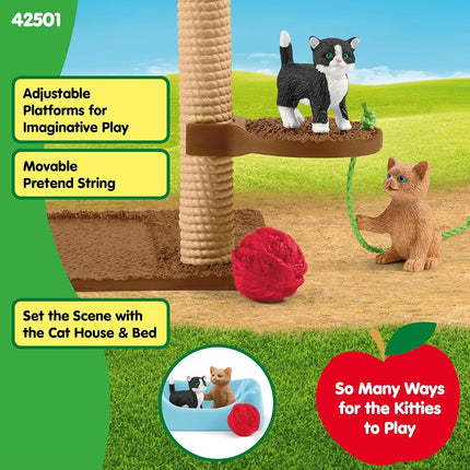 Schleich Farm World - 15Pc Playtime For Cute Cats Playset - Kids 3+ | 42501