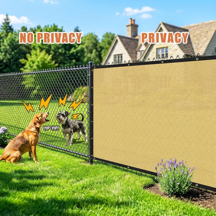 Kanagawa Privacy Screen Fence 5 x 50ft, 90% Blockage Screen, Sand