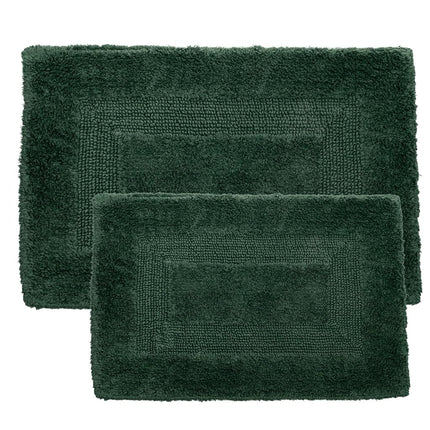 Bedford Home 100 Percent Cotton 2 Piece Reversible Rug Set - Green