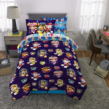 Franco Kids Bedding Super Soft Comforter and Sheet Set with Sham, 5 Piece Twin Size, Paw Patrol Movie