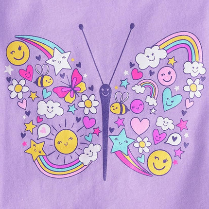 Paquete de 3 camisetas gráficas de manga corta para bebé niña de The Children's Place, jirafa/mariposa/dinosaurio, 12-18 meses