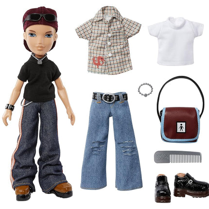 Bratz 573449EUC Sasha 20 Special Edition Original Fashion Doll Holographic Packaging & Poster-Collectable-20 Yearz Motif, Fan Fave Rerelease 2001 Replica-Includes 2 Outfits, Shoes, Bag