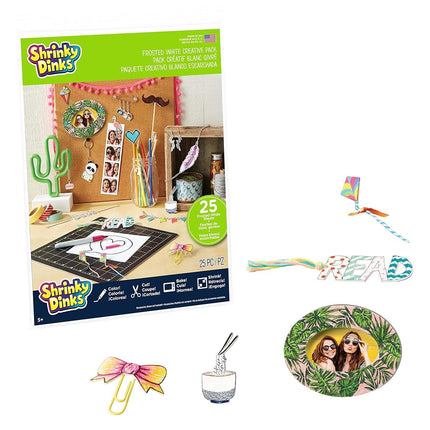 Shrinky Dinks Creative Pack, 25 Sheets Frosted White, Kids Art and Craft Activity Set, Kids Toys for Ages 6 Up by Just Play