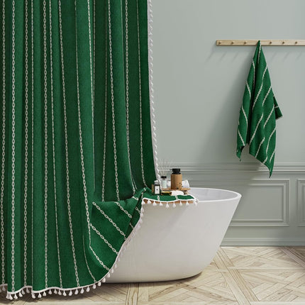 BTTN 72x78 Long Farmhouse Linen Heavy Duty Shower 