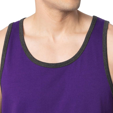 Fruit of the Loom Camisetas sin mangas de algodón EverSoft para hombre, con control de humedad y olor, tipo camiseta sin mangas, paquete de 2, morado, S