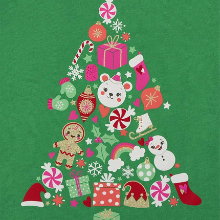 The Children's Place Girls' All Holidays Long Sleeve Graphic T-Shirts, Christmas Tree, 18-24 Months