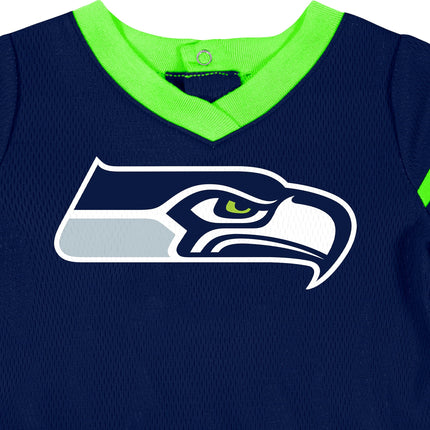 NFL Seattle Seahawks Girls 2018Dazzle Dress & Panty, Blue, 0-3 Months