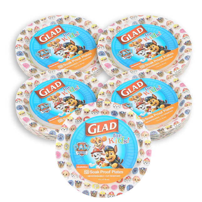 Glad for Kids 7-Inch Paper Plates | White Small Ro