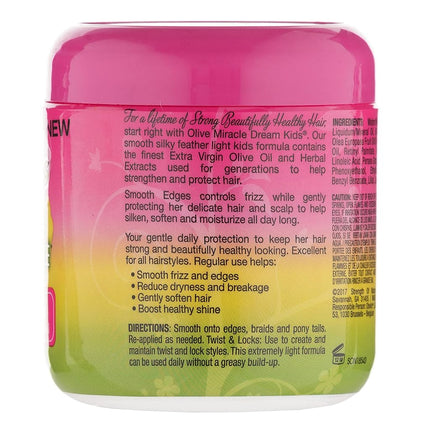 African Pride Dream Kids Olive Miracle Anti-Frizzy Conditioning Gel Smooth Edges 170 g/6 oz