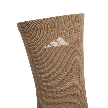 adidas Men's Men's Athletic Cushioned 6-pack Crew Crew Sock (pack of 6), Khaki Six/White/Crystal Linen Beige, M