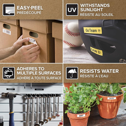 DYMO Authentic D1 Labels | White Print on Clear Tape | 12 mm x 7 m | Self-Adhesive Labels for LabelManager Label Makers | Made in Europe