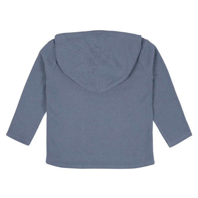 Gerber baby-boys Toddler 2-piece Waffle Hooded Top & Jogger Set, Blue, 18 Months