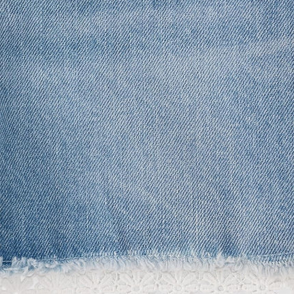 The Children's Place Short en jean pour fille, coupe courte, motif Gemini Wash avec ourlet en dentelle, taille 4