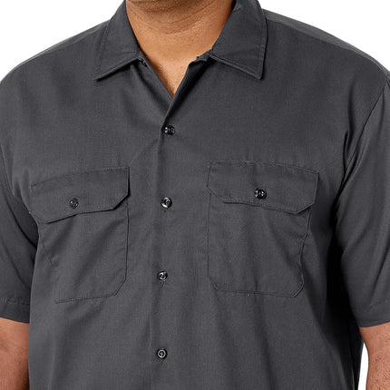 Dickies Men's Work Shirt Short Sleeved Workwear (Charcoal Grey), XXXX-Large