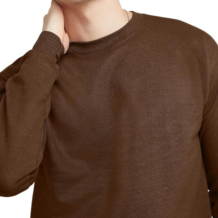 Hanes Men's Ecosmart Fleece Sweatshirt, Cotton-blend Pullover, Crewneck Sweatshirt for Men, 1 Or 2 Pack Available, Army Brown - 1 Pack, M