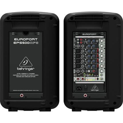 500-Watt 8-Channel Portable PA System, MP3 Player, Reverb and Wireless Option (EPS500MP3)