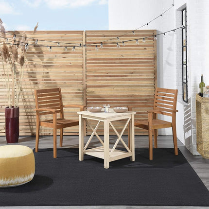 Nourison Essentials Alfombra Cuadrada para Interiores/Exteriores Azul Marino de 2.13 m, Fácil Limpieza, No Suelta Pelo, Dormitorio, Sala de Estar, Comedor, Jardín, Terraza, Patio (2.13 Cuadrados)