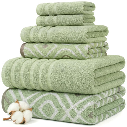 Amrapur Pacific Coast Textiles 6 Pc Yarn Dyed Towel Oxford Sage Green, 6-Piece