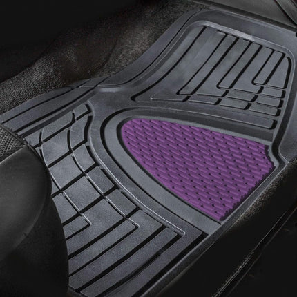 FH GROUP Car Floor Mats - Heavy-Duty Rubber, Universal Fit, Trimmable, Climaproof, Purple