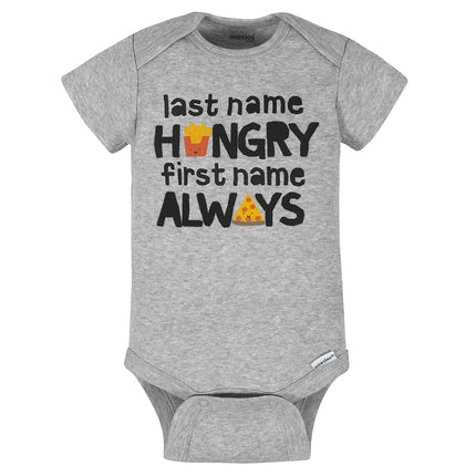 Onesies Brand baby-boys 8-pack Short Sleeve Mix & Match Bodysuits, Grey Hungry, 3-6 Months