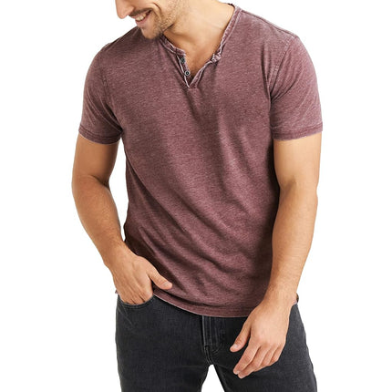 Lucky Brand Men's Venice Burnout Notch Neck Tee Sh