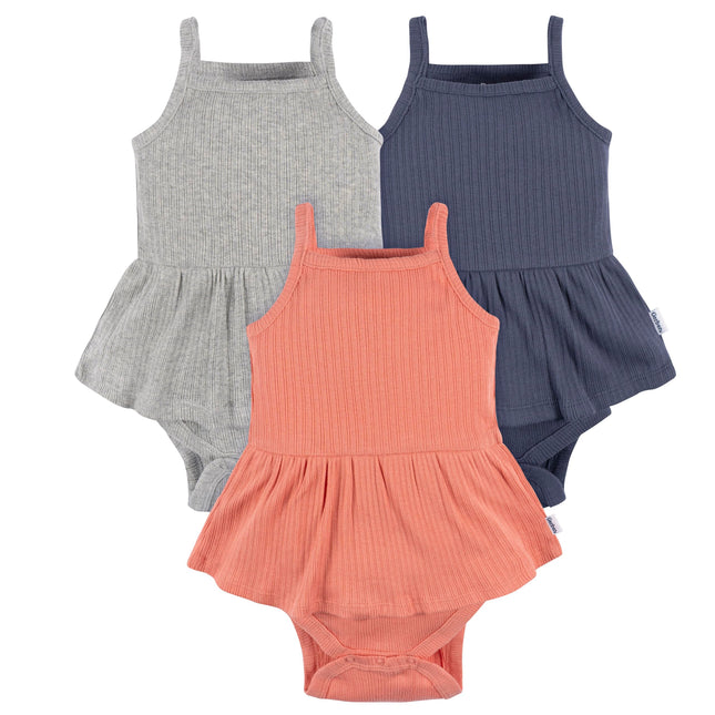 Gerber Baby Girls Sleeveless Skirted Onesies Bodys