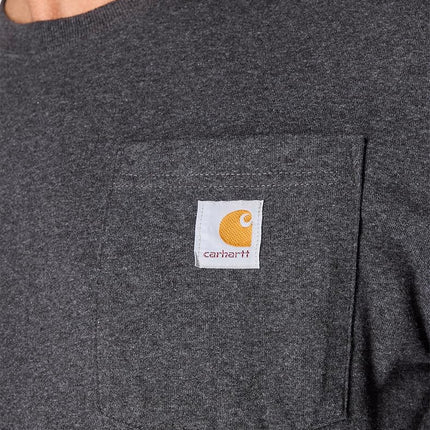 Carhartt Men's Big Tall Workwear Pocket Jersey K126 Long Sleeve T Shirt, Carbon Heather, 3XL UK