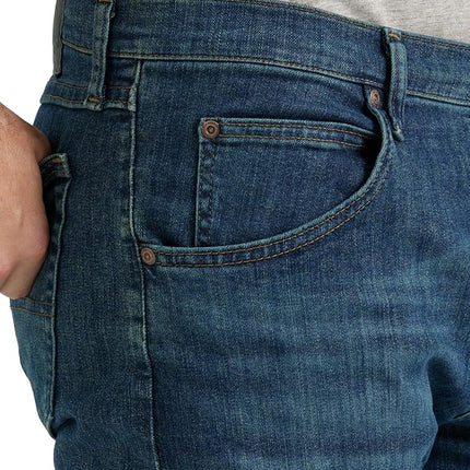 Wrangler Authentics Men's Classic Five-Pocket Regular Fit Straight Leg Jean, Dark Indigo Flex, 40W / 32L